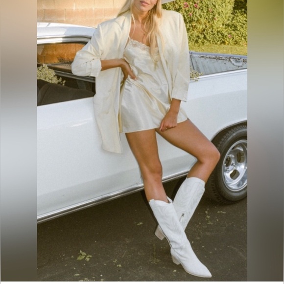 New Dolce Vita Western Solei Cowgirl White Leather Boots Size 7 Country Women - Picture 12 of 12